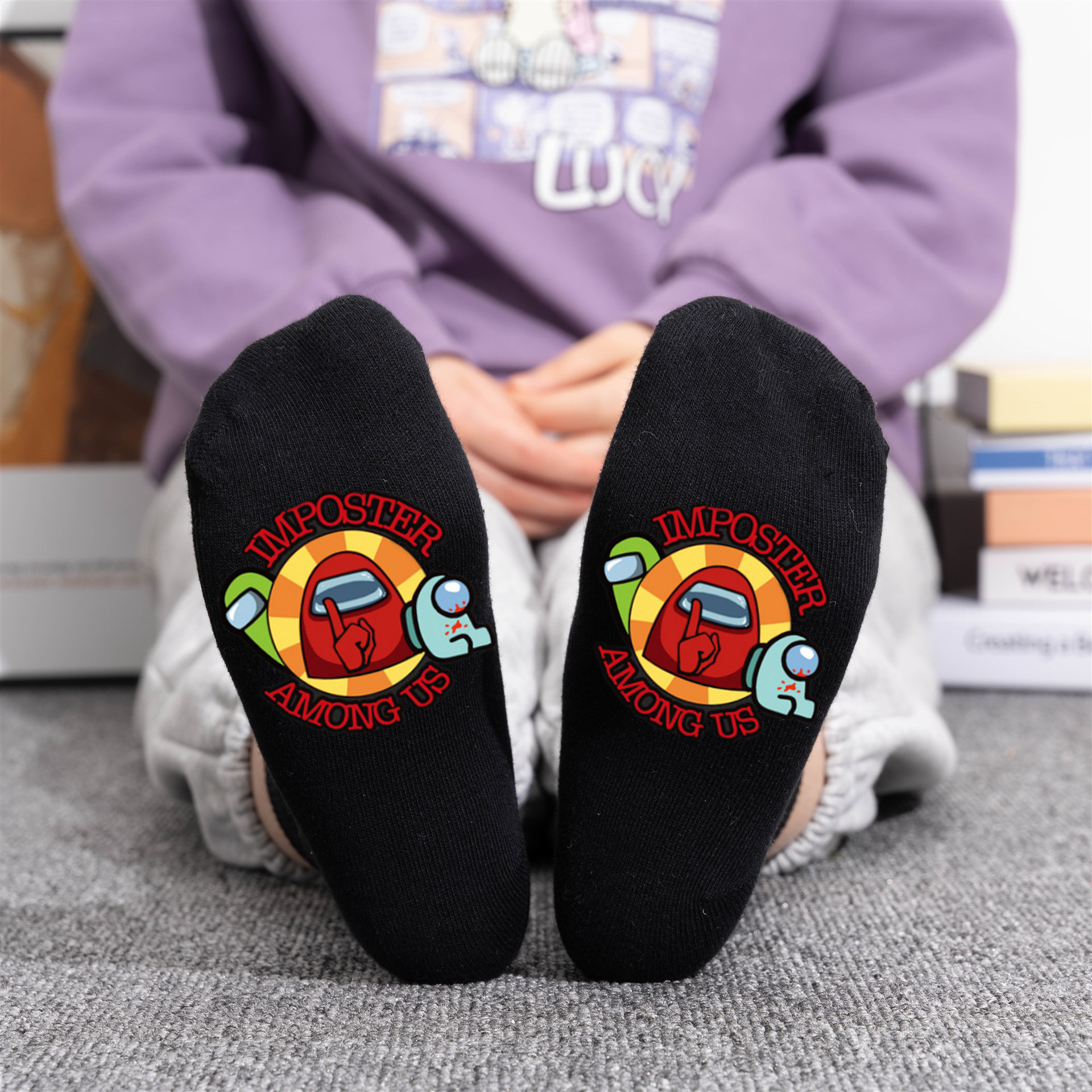 Among US Cotton Gamer Socks Casual Impostor SUS Socks Personalized Patterned Socks